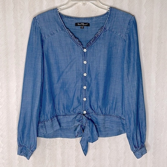 ❤️ VELVET HEART Denim Blue Blouse Size XS - Picture 2 of 5